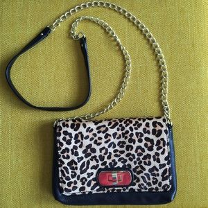 Banana Republic crossbody leopard faux fur